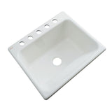 Kensington Drop-In Acrylic 25 in. 5-Hole Single Bowl Utility Sink in White - Super Arbor