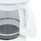 12-Cup White Drip Coffee Maker with Carafe