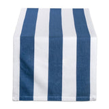 Navy Dobby Stripe Cotton Table Runner