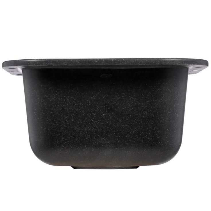 Undermount Solid Surface 13.4 in. 0-Hole Single Bowl Bar Sink in Black Galaxy
