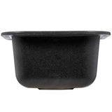 Undermount Solid Surface 13.4 in. 0-Hole Single Bowl Bar Sink in Black Galaxy