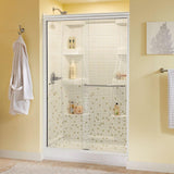 Simplicity 48 in. x 70 in. Semi-Frameless Traditional Sliding Shower Door in Bronze with Clear Glass - Super Arbor