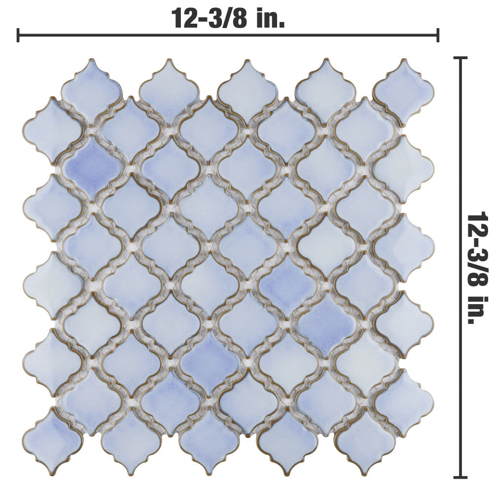 Merola Tile Hudson Tangier Frost Blue 12 in. x 12 in. Porcelain Mosaic Tile (10.96 sq. ft. / Case)