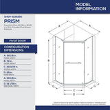 Prism 36-1/8 in. x 36-1/8 in. x 72 in. Semi-Frameless Neo-Angle Pivot Shower Enclosure in Brushed Nickel - Super Arbor