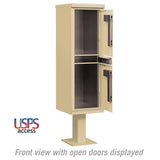 Outdoor Parcel Locker with 2 Compartments in Sandstone for USPS Access