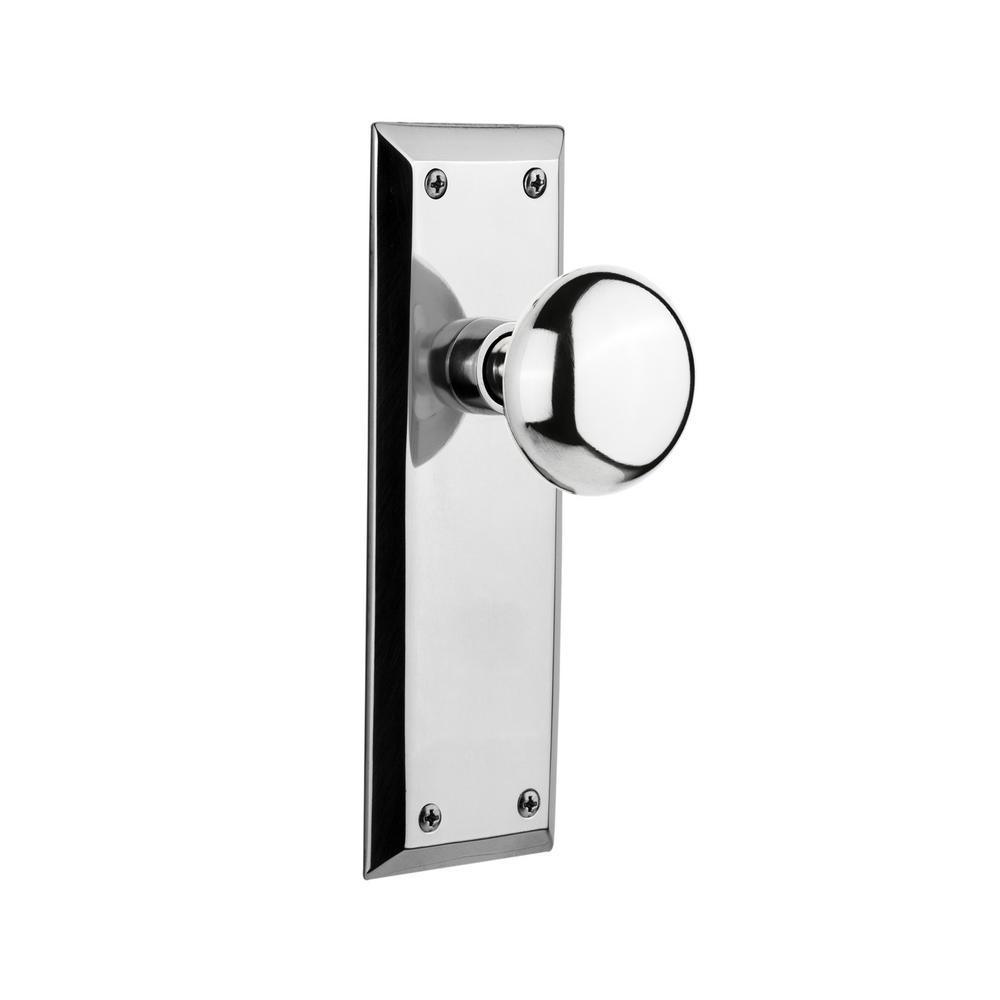New York Plate 2-3/8 in. Backset Oil-Rubbed Bronze Privacy Bed/Bath New York Door Knob - Super Arbor