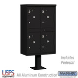 Outdoor Parcel Locker with 4 Compartments in Black for USPS Access
