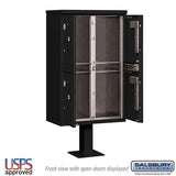 Outdoor Parcel Locker with 4 Compartments in Black for USPS Access