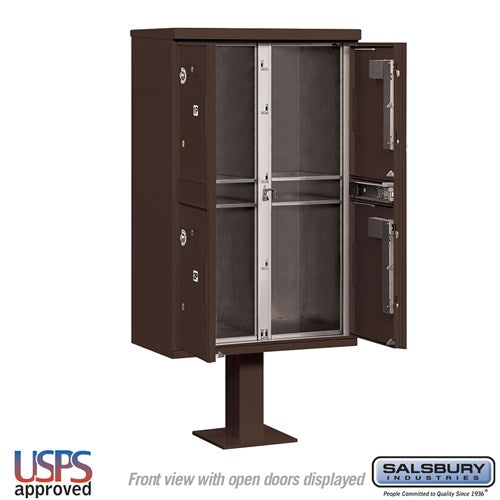 Outdoor Parcel Locker with 4 Compartments in Bronze - USPS Approved