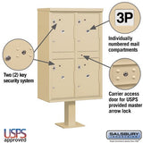 Outdoor Parcel Locker with 4 Compartments in Sandstone - USPS Approved