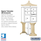 Cluster Box Unit with 4 Doors and 2 Parcel Lockers in Sandstone with USPS Access