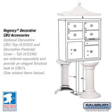 Cluster Box Unit with 4 Doors and 2 Parcel Lockers in White with USPS Access