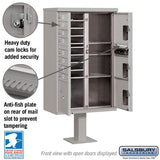 Cluster Box Unit with 8 Doors and 4 Parcel Lockers in Gray with USPS Access