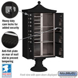 Regency Decorative Cluster Box Unit with 8 Doors and 4 Parcel Lockers in Black with USPS Access