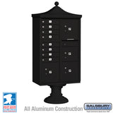 Regency Decorative Cluster Box Unit with 8 Doors and 4 Parcel Lockers in Black with USPS Access