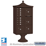 Regency Decorative Cluster Box Unit with 8 Doors and 2 Parcel Lockers in Bronze with USPS Access