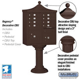Regency Decorative Cluster Box Unit with 8 Doors and 2 Parcel Lockers in Bronze with USPS Access