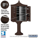 Regency Decorative Cluster Box Unit with 8 Doors and 2 Parcel Lockers in Bronze with USPS Access