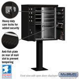 Salsbury Industries Cluster Box Unit, 8 Doors with 2 Parcel Lockers, Black, USPS Access