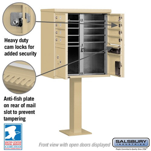 Cluster Box Unit with 8 Doors and 2 Parcel Lockers in Sandstone with USPS Access