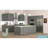 Shaker Assembled 36 in. x 34.5 in. x 24 in. Corner Base Cabinet with Lazy Susan Turn Table Accessory in Gray - Super Arbor