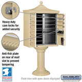 Regency Decorative Cluster Box Unit with 12 Doors and Parcel Locker in Sandstone