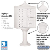 Regency Decorative Cluster Box Unit with 12 Doors and Parcel Locker in White