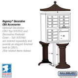 Cluster Box Unit with 12 Doors and Parcel Locker in Bronze with USPS Access
