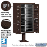 Cluster Box Unit with 13 Doors and Parcel Locker in Bronze with USPS Access
