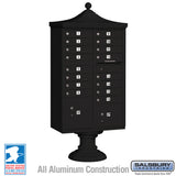 Regency Decorative Cluster Box Unit with 16 Doors and 2 Parcel Lockers in Black with USPS Access