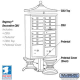 Regency Decorative Cluster Box Unit with 16 Doors and 2 Parcel Lockers in White with USPS Access