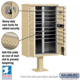 Cluster Box Unit with 16 Doors and 2 Parcel Lockers in Sandstone with USPS Access