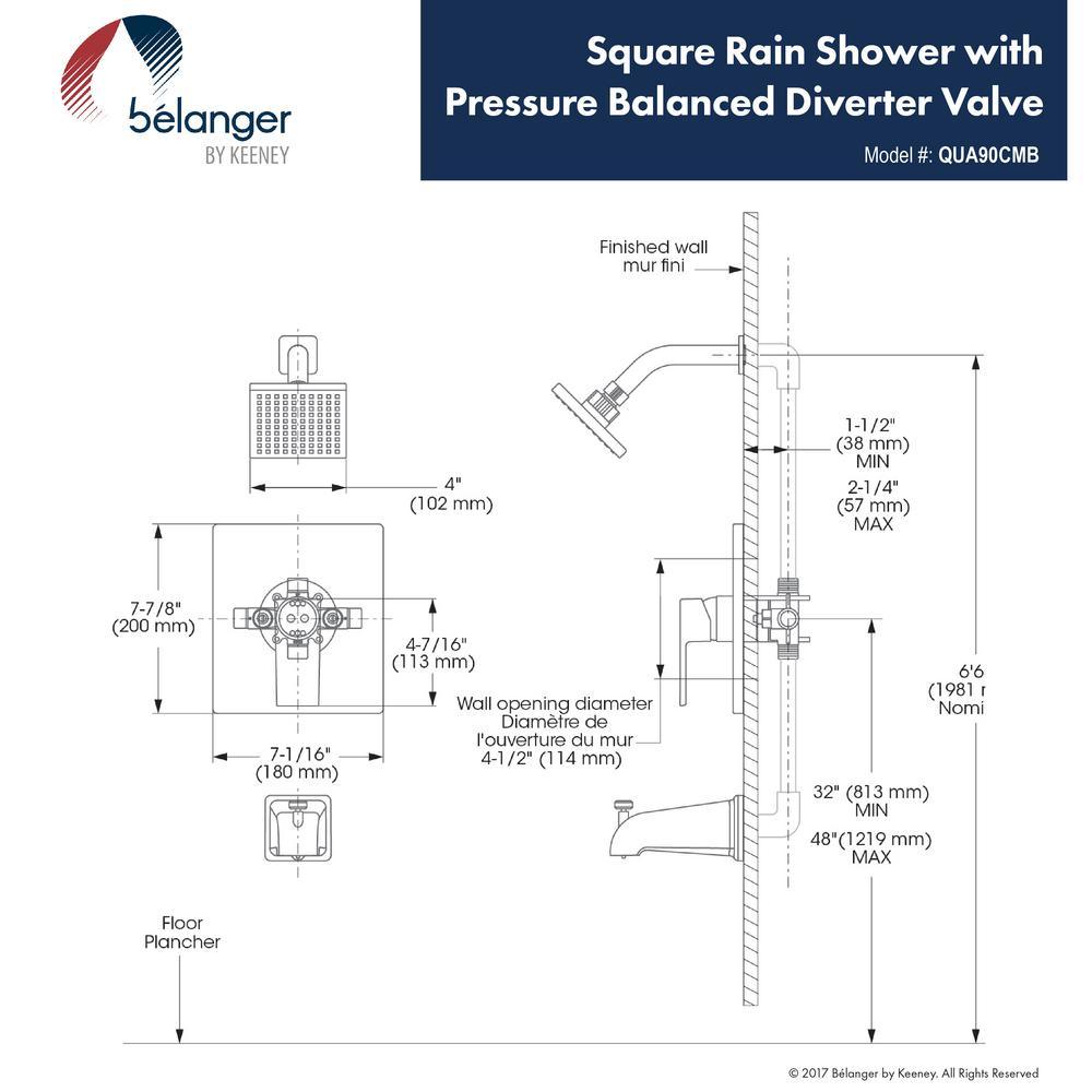 Belanger Single-Handle 1-Spray Tub and Shower Faucet in Matte Black (Valve Included) - Super Arbor