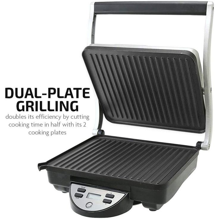 GP1000BR 1500 W Brushed Nickel Non-Stick Panini Press