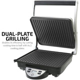 GP1000BR 1500 W Brushed Nickel Non-Stick Panini Press