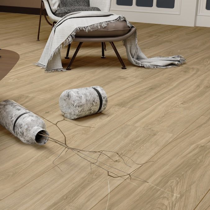 STAINMASTER Sunnyview Hickory 10-mm T x 7-1/2-in W x 50-in L Waterproof Wood Plank Laminate Flooring (21.06-sq ft / Carton)