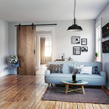 43 in. x 84 in. Oxidized Beamwood 9484-58 Solid Core Wood Flush Barn Door with Sliding Door Hardware Kit - Super Arbor