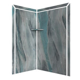Elegance 36 in. x 48 in. x 80 in. 7-Piece Easy Up Adhesive Corner Shower Wall Surround in Triton - Super Arbor