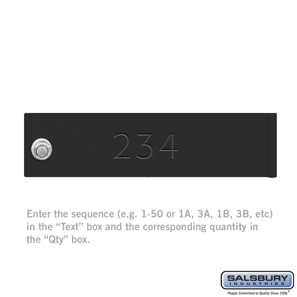 Custom Door Engraving - Black Filled for CBU Parcel Locker Door