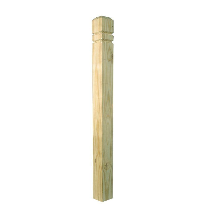 4 in. x 4 in. x 4-1/2 ft. Pressure-Treated Wood Double V-Groove Deck Post - Super Arbor