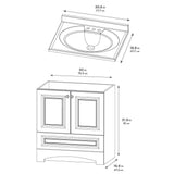 Lancaster 30 in. W Bath Vanity in White with Cultured Marble Vanity Top in White - Super Arbor