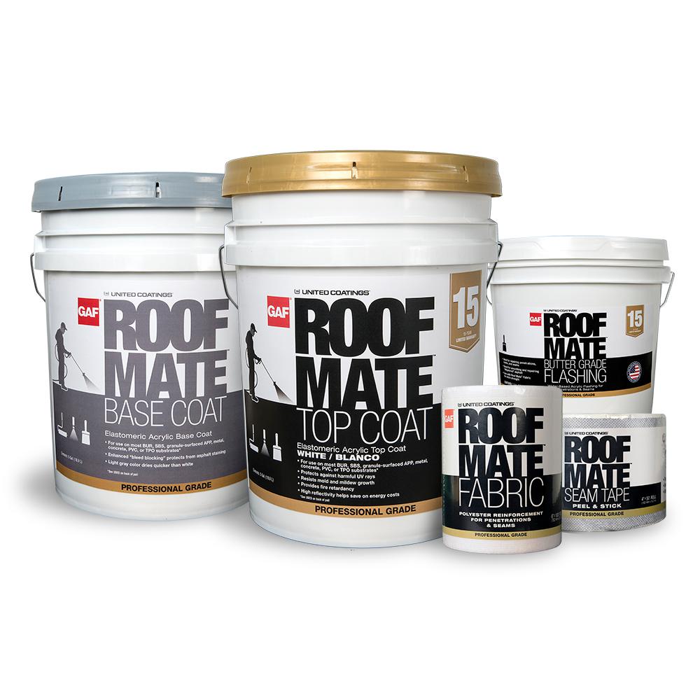 Roof Mate Top Coat 5 Gal. Tan Acrylic Reflective Elastomeric Roof Coating (15-Year Limited Warranty) - Super Arbor