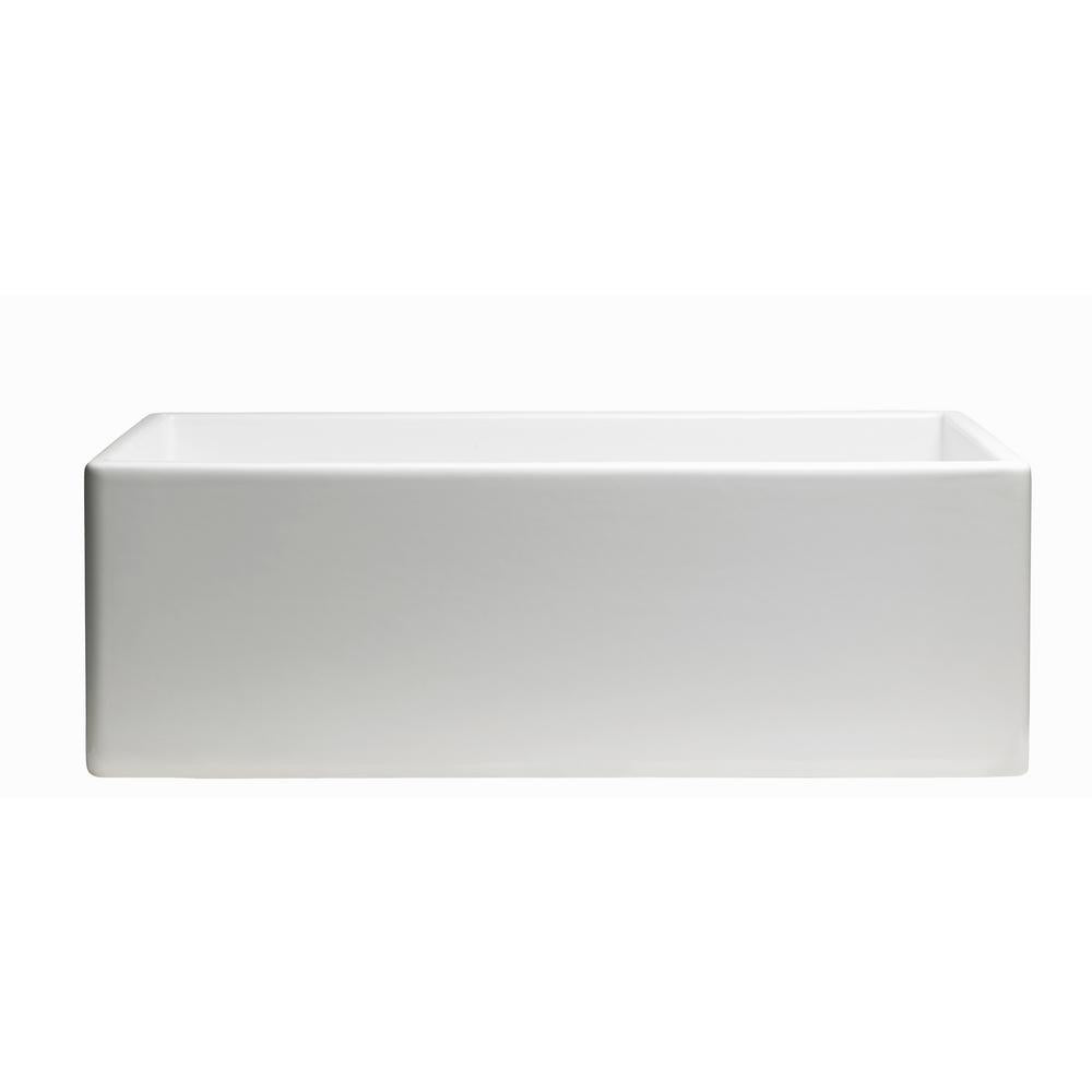 Sutton Place Farmhouse Fireclay 33 in. Single Bowl Kitchen Sink with Grid with Grid and Strainer