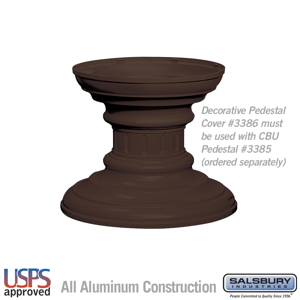 Salsbury Regency Decorative Pedestal Cover – Short, Bronze for CBU Pedestal #3385 (#3386)