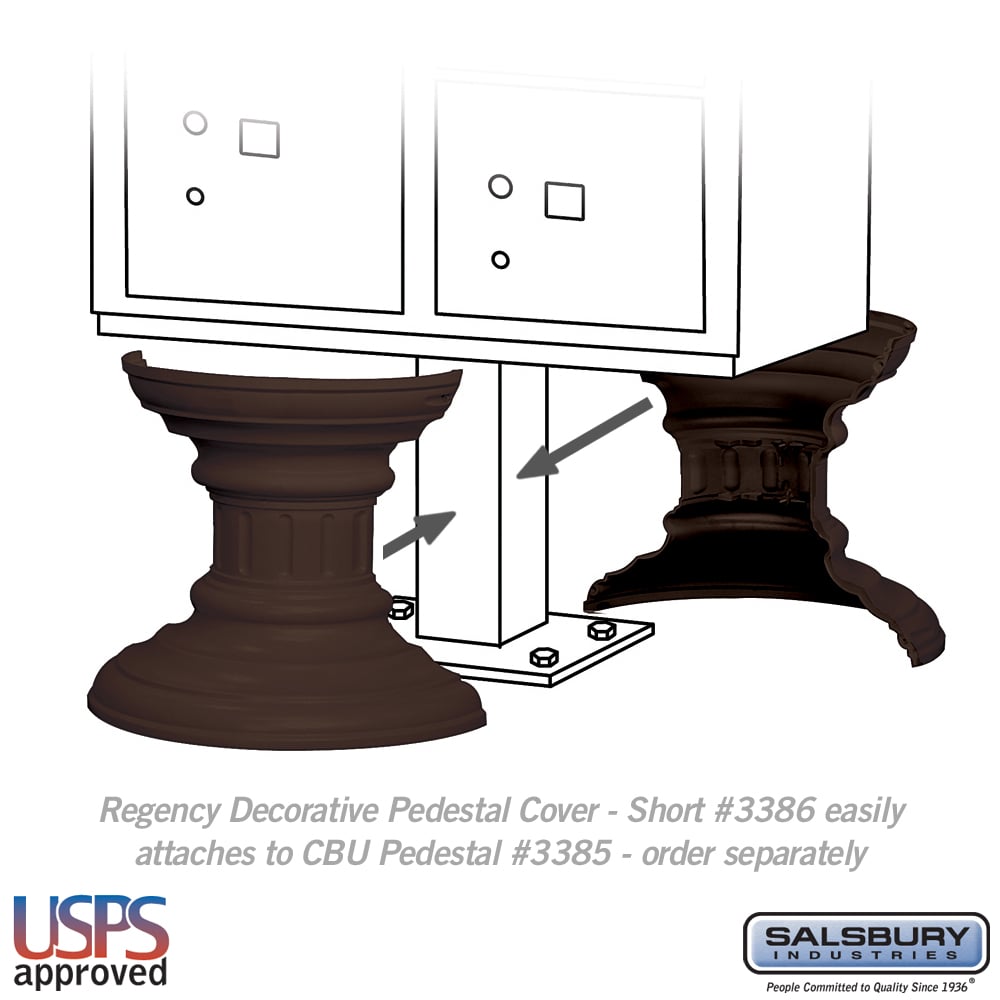 Regency Decorative Pedestal Cover - Short Bronze for CBU Pedestal #3385