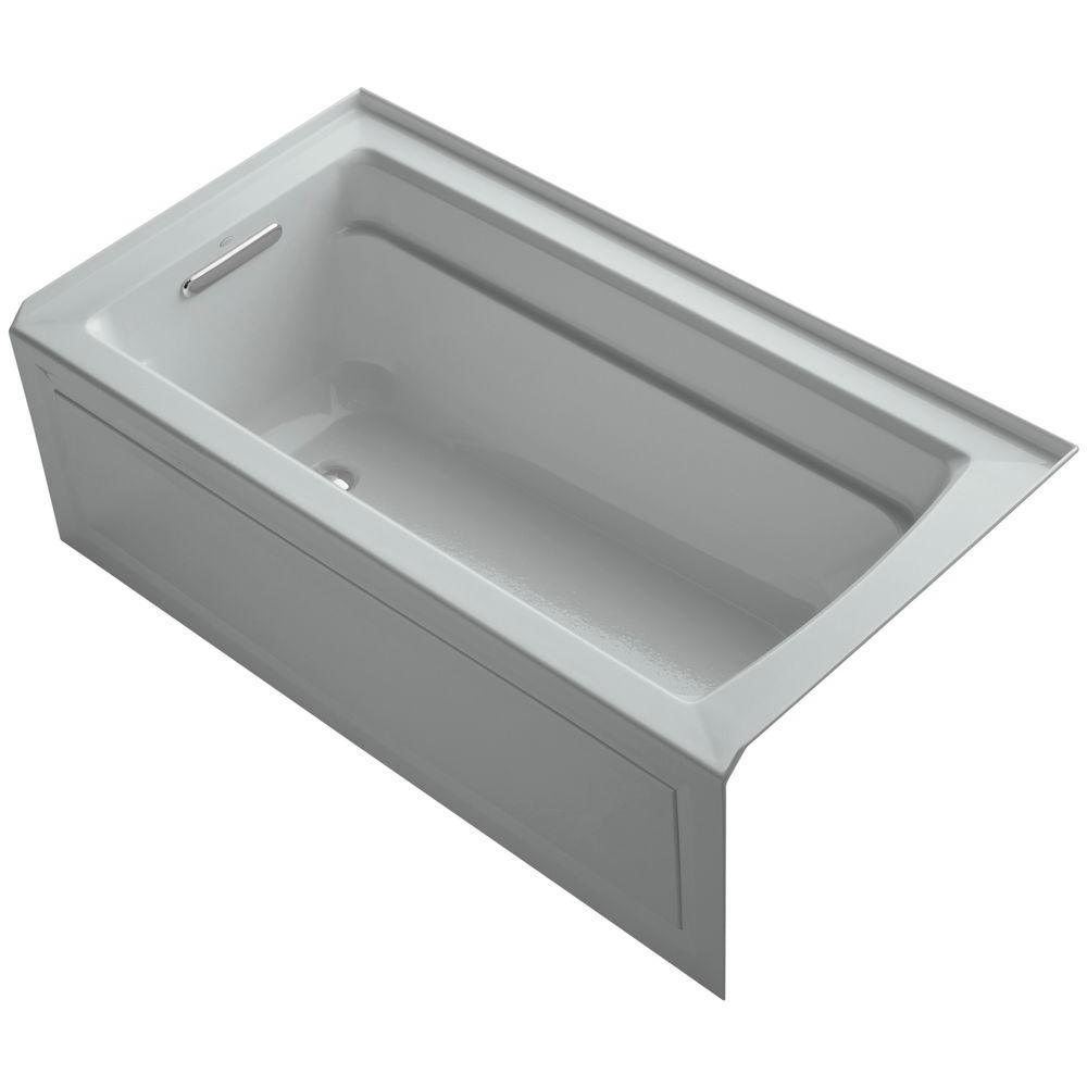 Archer 60 in. Right-Hand Drain Rectangular Alcove Bathtub in White - Super Arbor