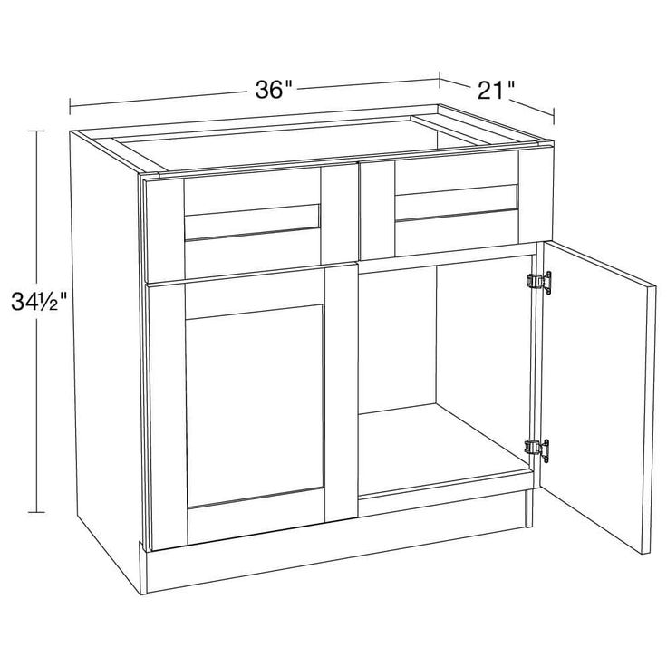 Home Decorators Collection Washington Vessel Blue Plywood Shaker Assembled Vanity Sink Base Kitchen Cabinet Sft Cls 36 in W x 21 in D x 34.5 in H