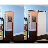 72 in. Dark Oil-Rubbed Bronze Strap Sliding Barn Door Track and Hardware Kit - Super Arbor