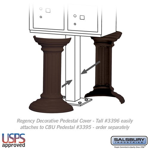 Regency Decorative Pedestal Cover - Tall - Bronze