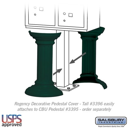 Regency Decorative Pedestal Cover - Tall - Green